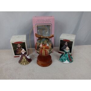 Lot of 3 Vintage Barbie Holiday Ornaments Hallmark Keepsake 1995 1996 1997 w/Box